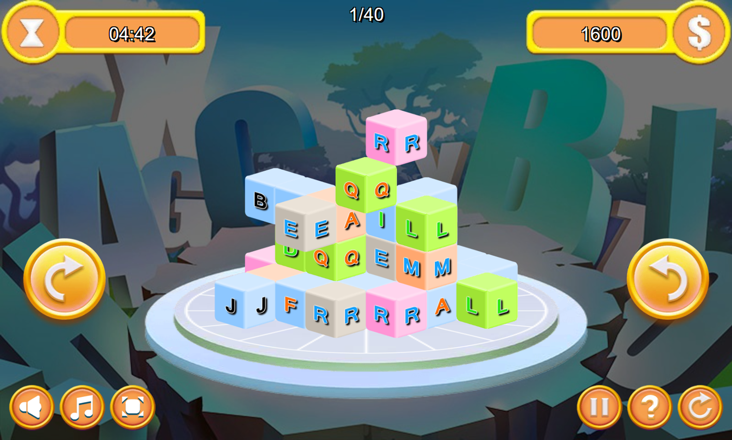 Letter Dimensions Game Level Play Screenshot.