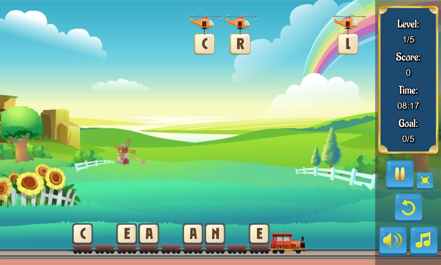 Letter Train Game Screenshot.