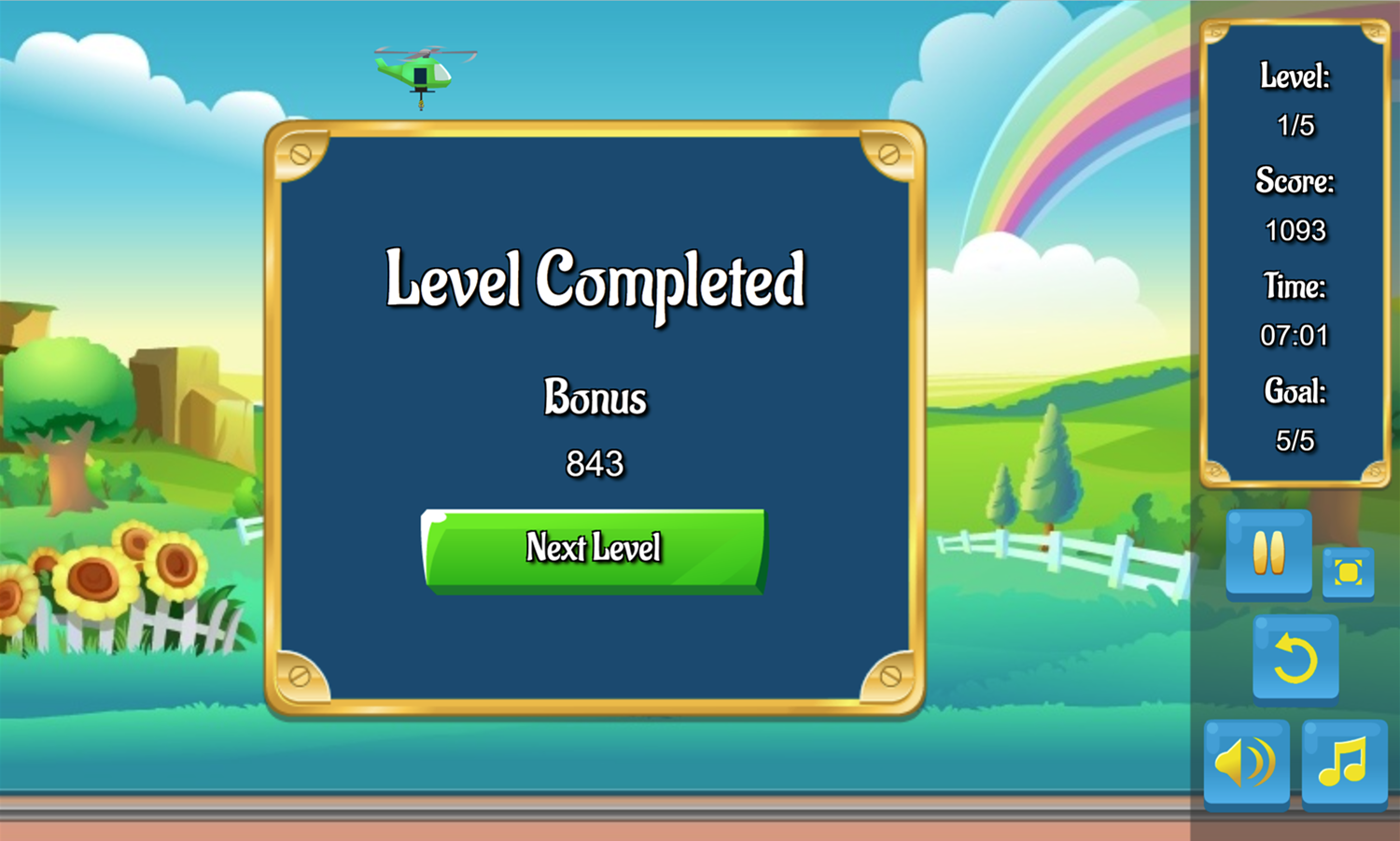 Letter Train Game Level Completed Screen Screenshot.