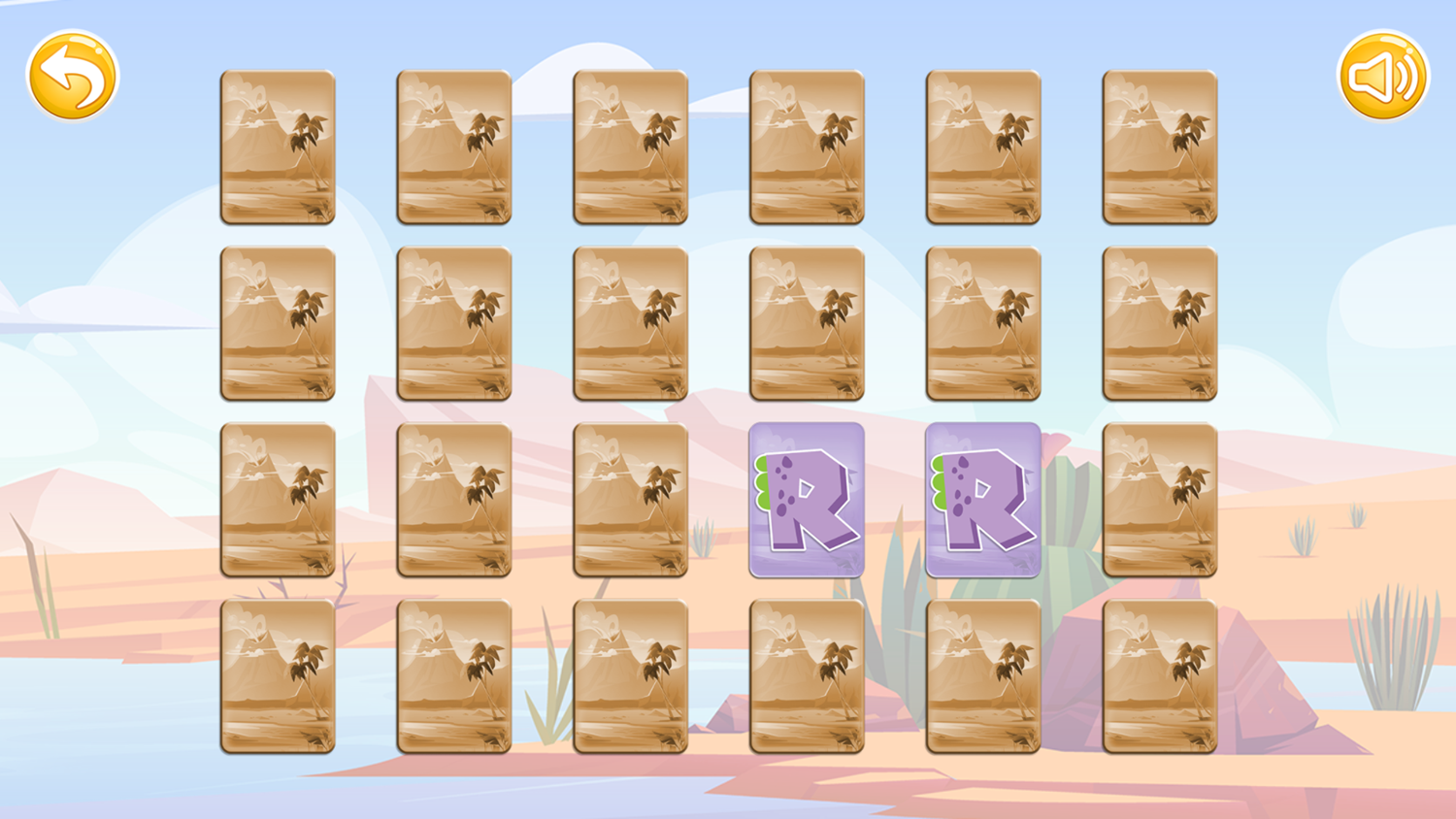 Letters Memory Game Level Progress Screenshot.
