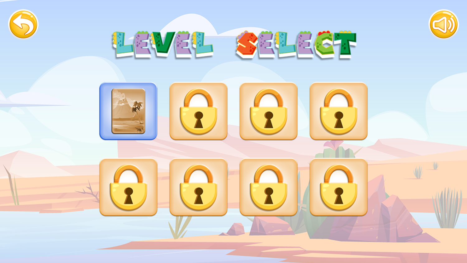 Letters Memory Game Level Select Screenshot.