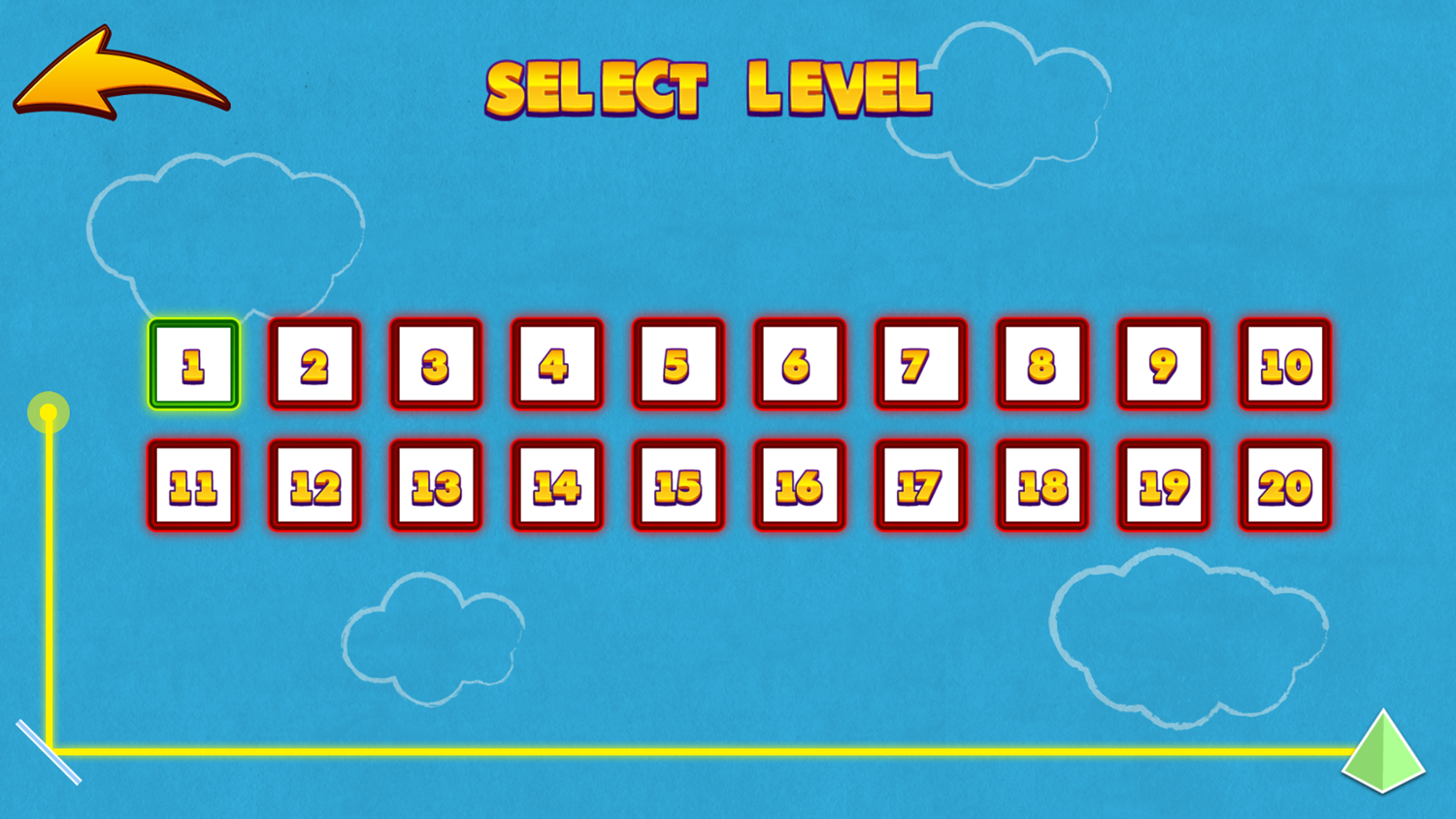 Light Way Game Select Level Screenshot.