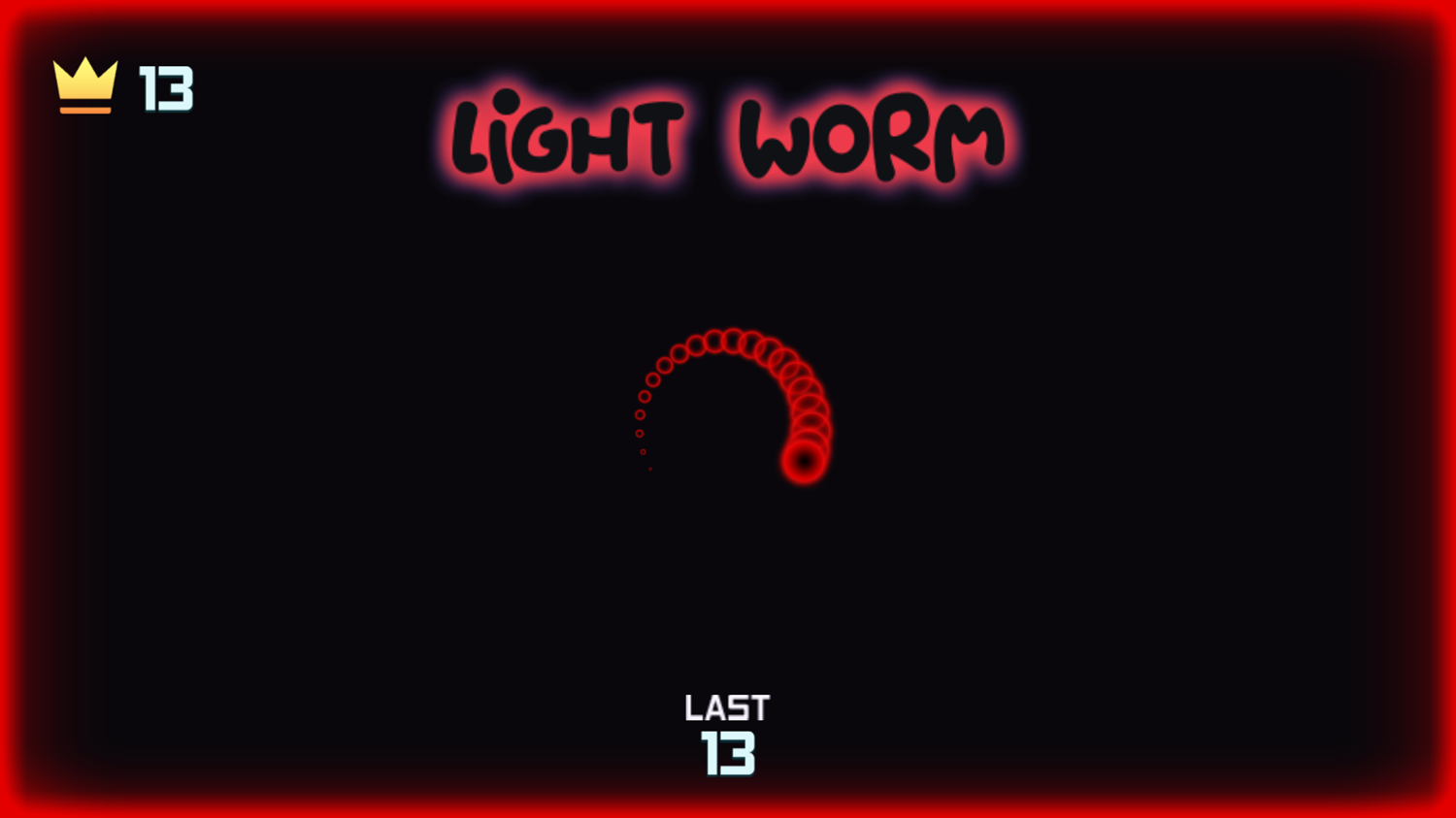Light Worm Game Best Score Screenshot.