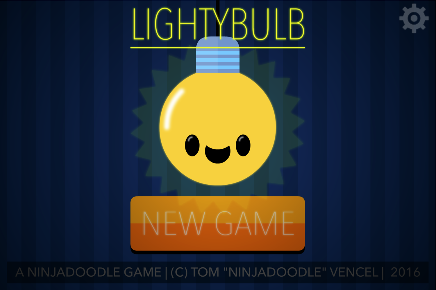 Lightybulb Game Welcome Screen Screenshot.