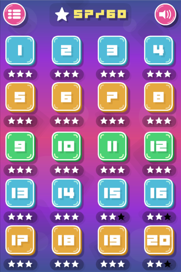 Line Climber Game Level Select Screen Screenshot.