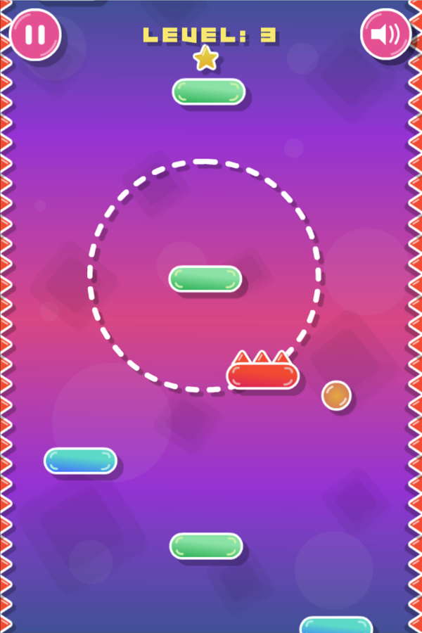 Line Climber Game Level With a Red Spiked Platform Screenshot.