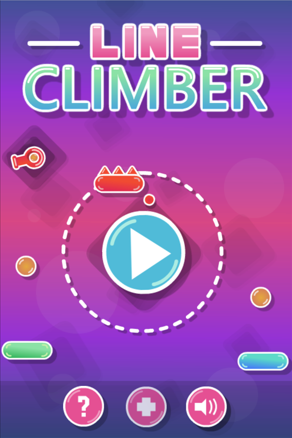 Line Climber Game Welcome Screen Screenshot.