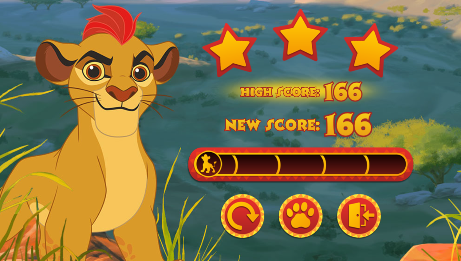 Lion Guard Protectors of the Pridelands Game Score Screenshot.