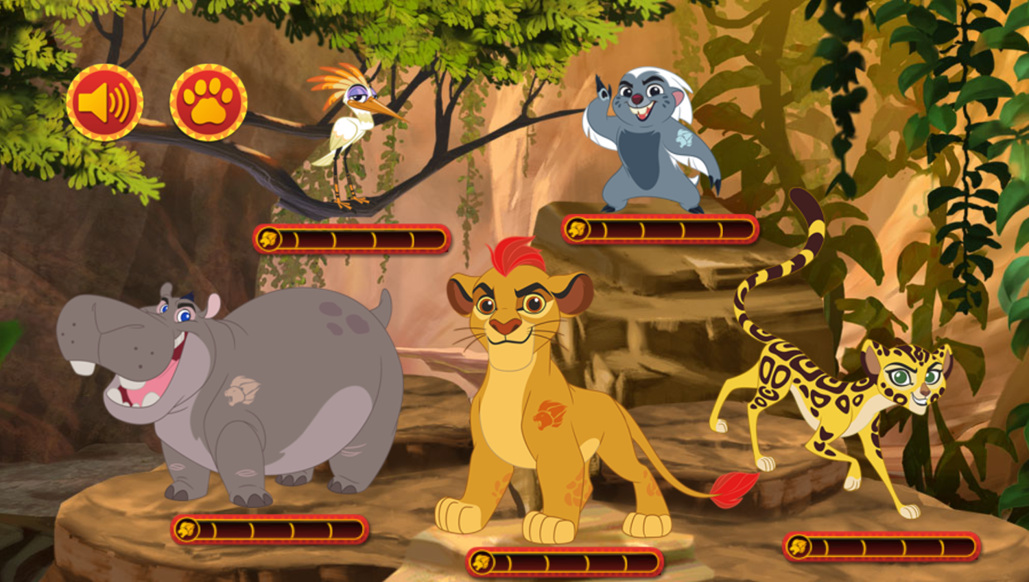 Lion Guard Protectors of the Pridelands Game Select Character Screenshot.