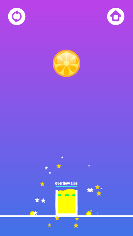 Liquid Orange Game Level Complete Screenshot.