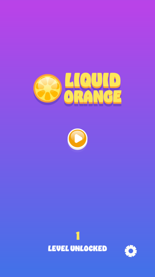 Liquid Orange Game Welcome Screen Screenshot.