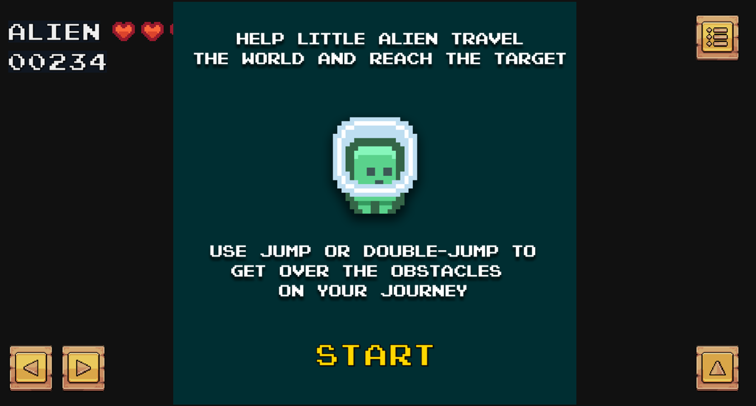 Little Alien Adventure Game How To Play Screenshot.