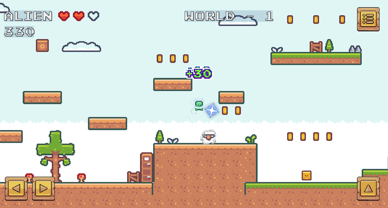 Little Alien Adventure Game Jumping Screenshot.