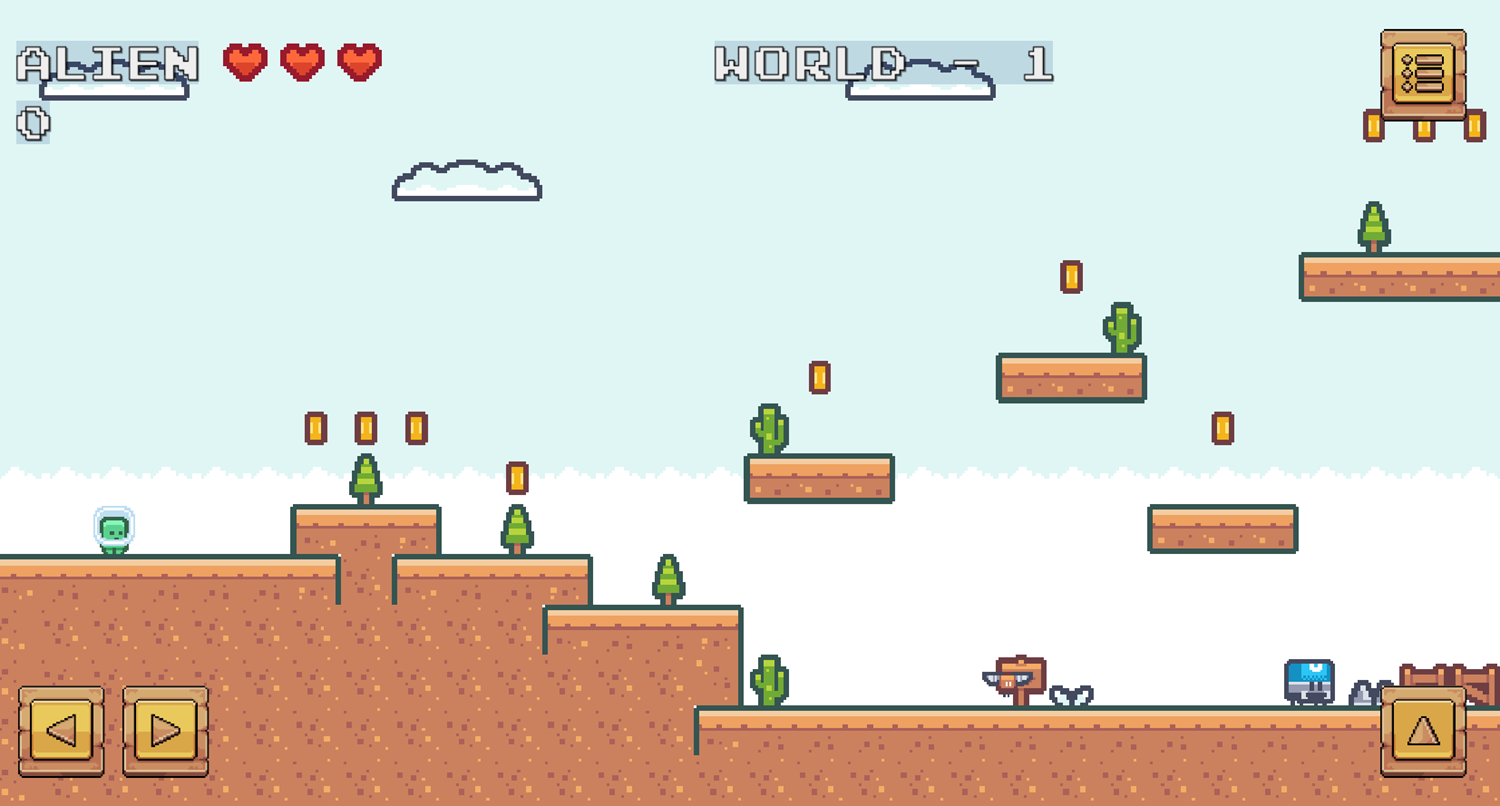 Little Alien Adventure Game Level Start Screenshot.