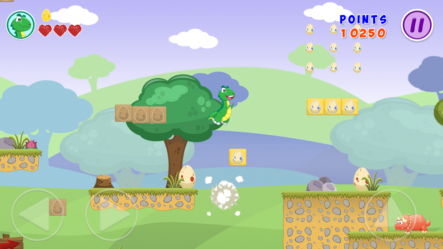 Little Dino Adventure Game Level Play Screenshot.