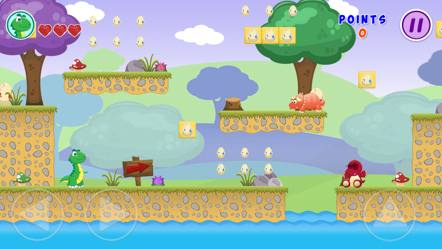 Little Dino Adventure Game Level Start Screenshot.