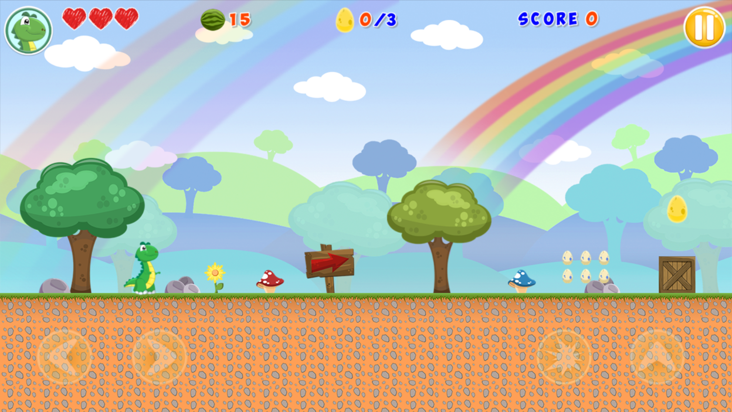 Little Dino Adventure Returns 2 Game Level Start Screenshot.