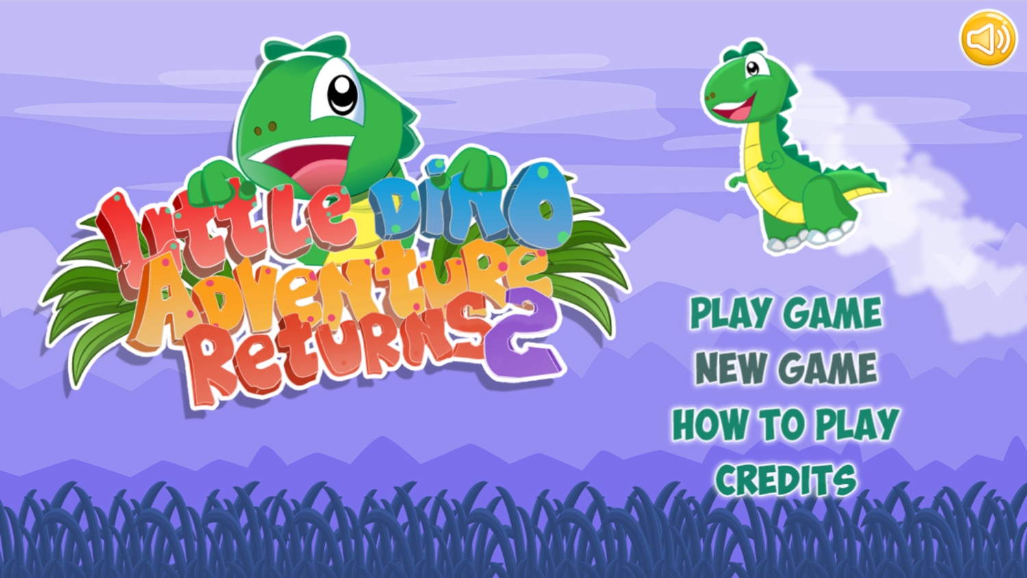 Little Dino Adventure Returns 2 Game Welcome Screen Screenshot.