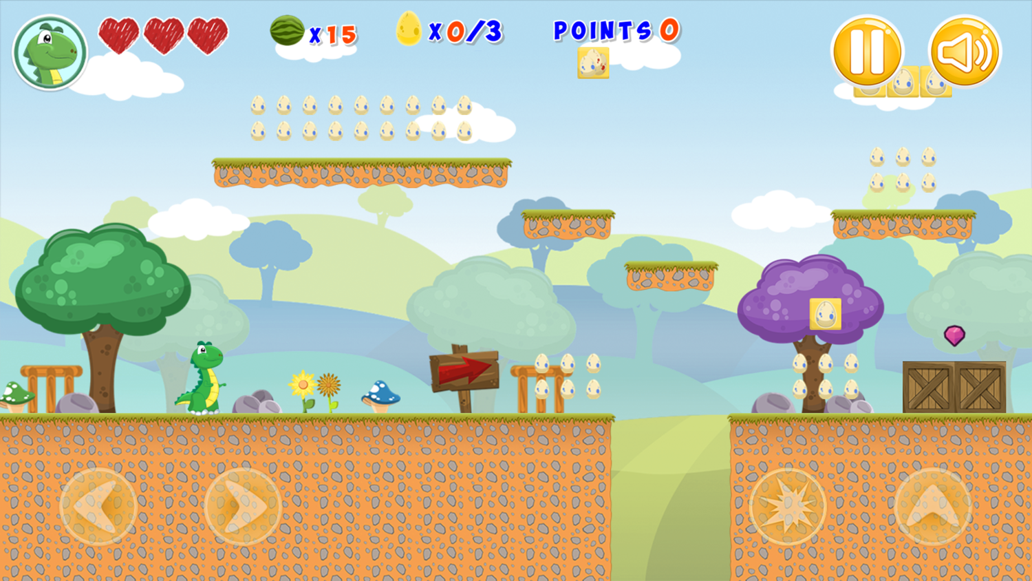 Little Dino Adventure Returns Game Level Start Screenshot.