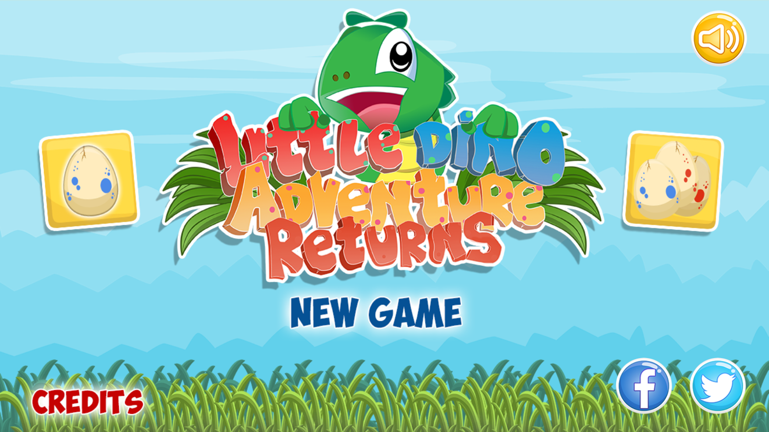 Little Dino Adventure Returns Game Welcome Screen Screenshot.