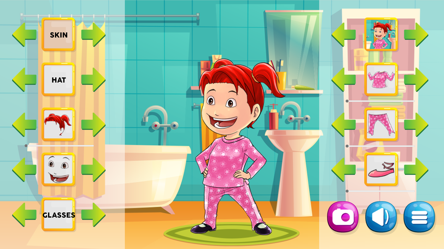 Little Girl Dress Up Game Default View Screenshot.