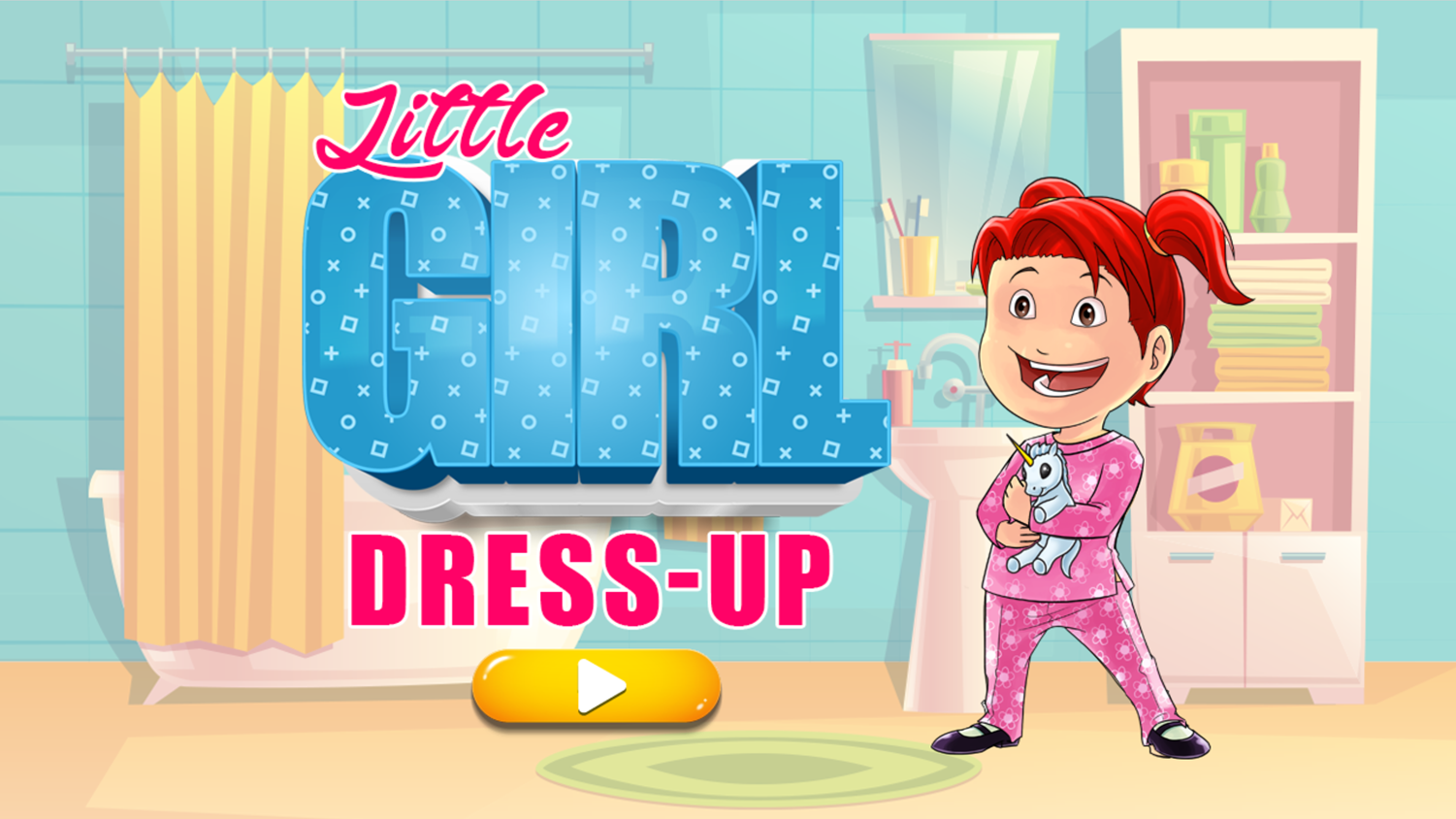 Little Girl Dress Up Game Welcome Screen Screenshot.