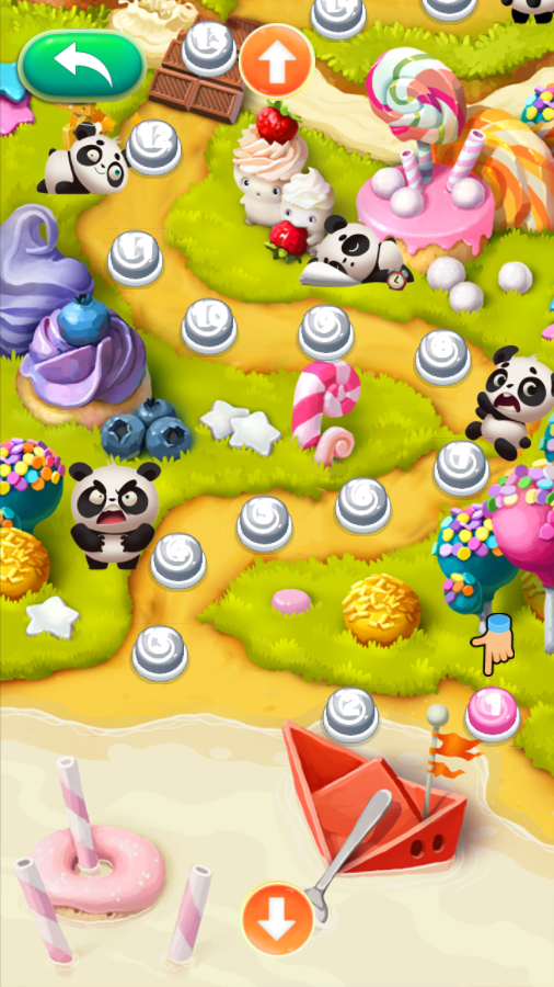 Little Panda Match 3 Game Level Select Screenshot.