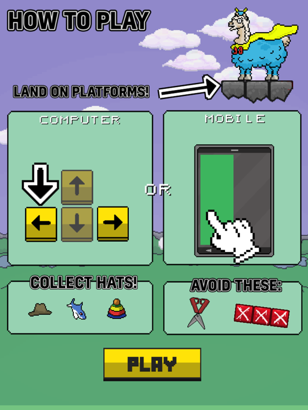 Llama Leap Game How To Play Screenshot.