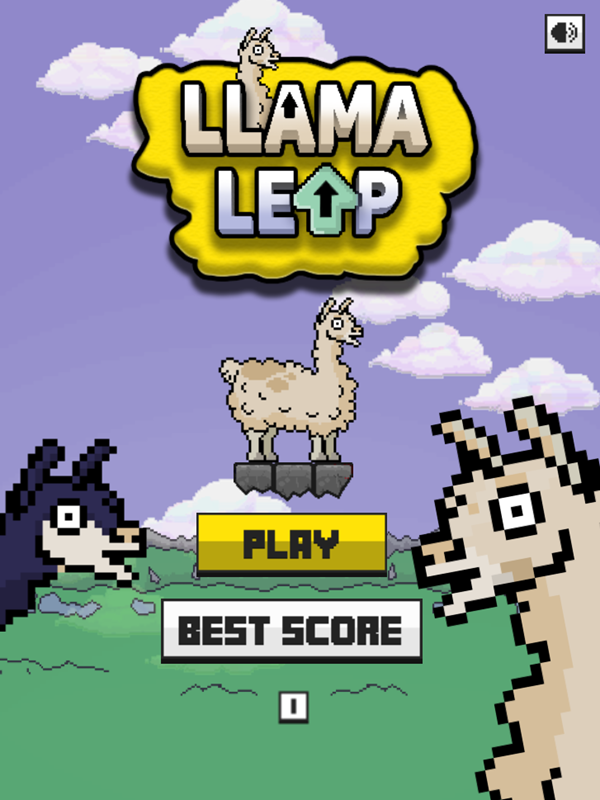 Llama Leap Game Welcome Screen Screenshot.