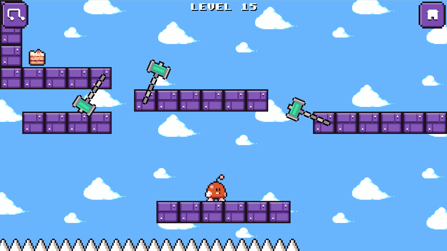 Lolo Adventure Game Level With Spikes Screenshot.