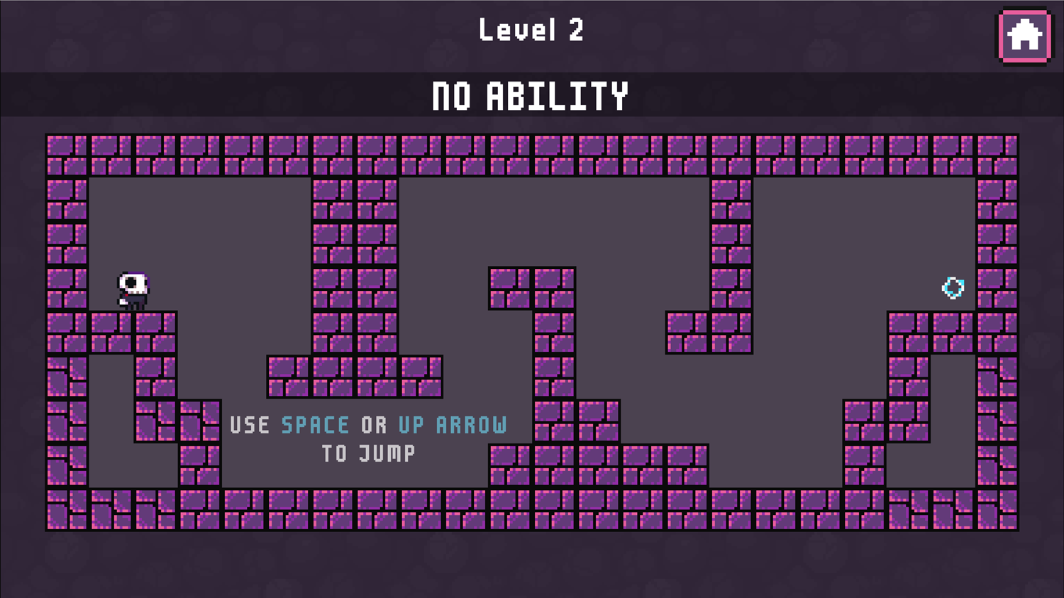 Lonely Skullboy Game Jumping Instructions Screen Screenshot.