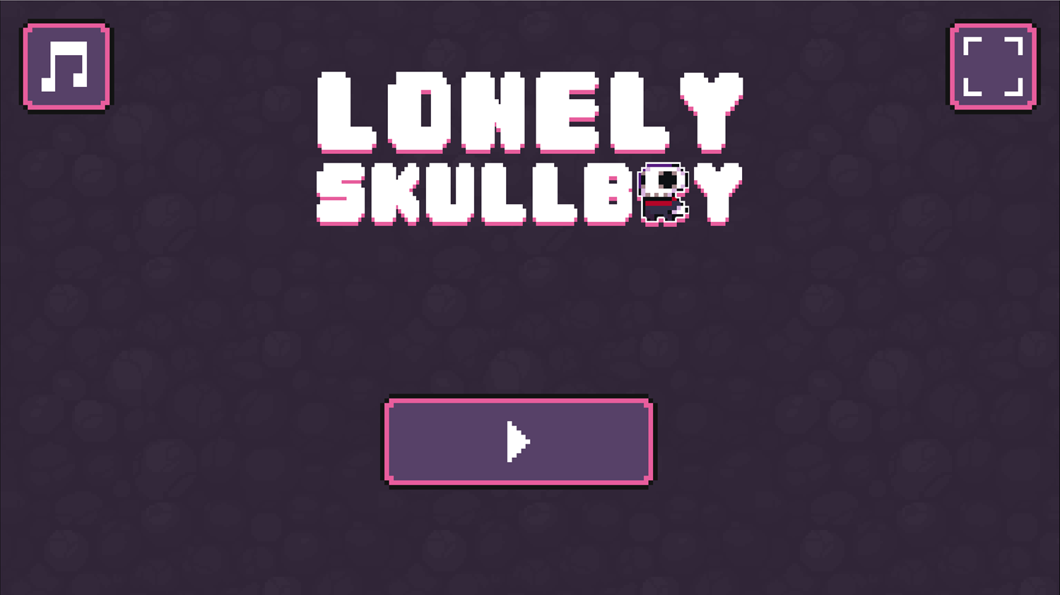 Lonely Skullboy Game Welcome Screen Screenshot.