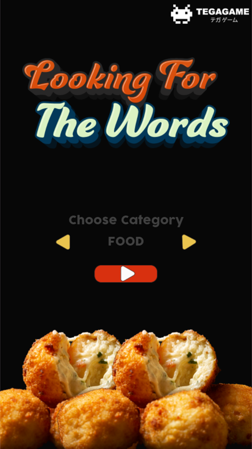 Looking For The Words Game Foods Screen Screenshot.