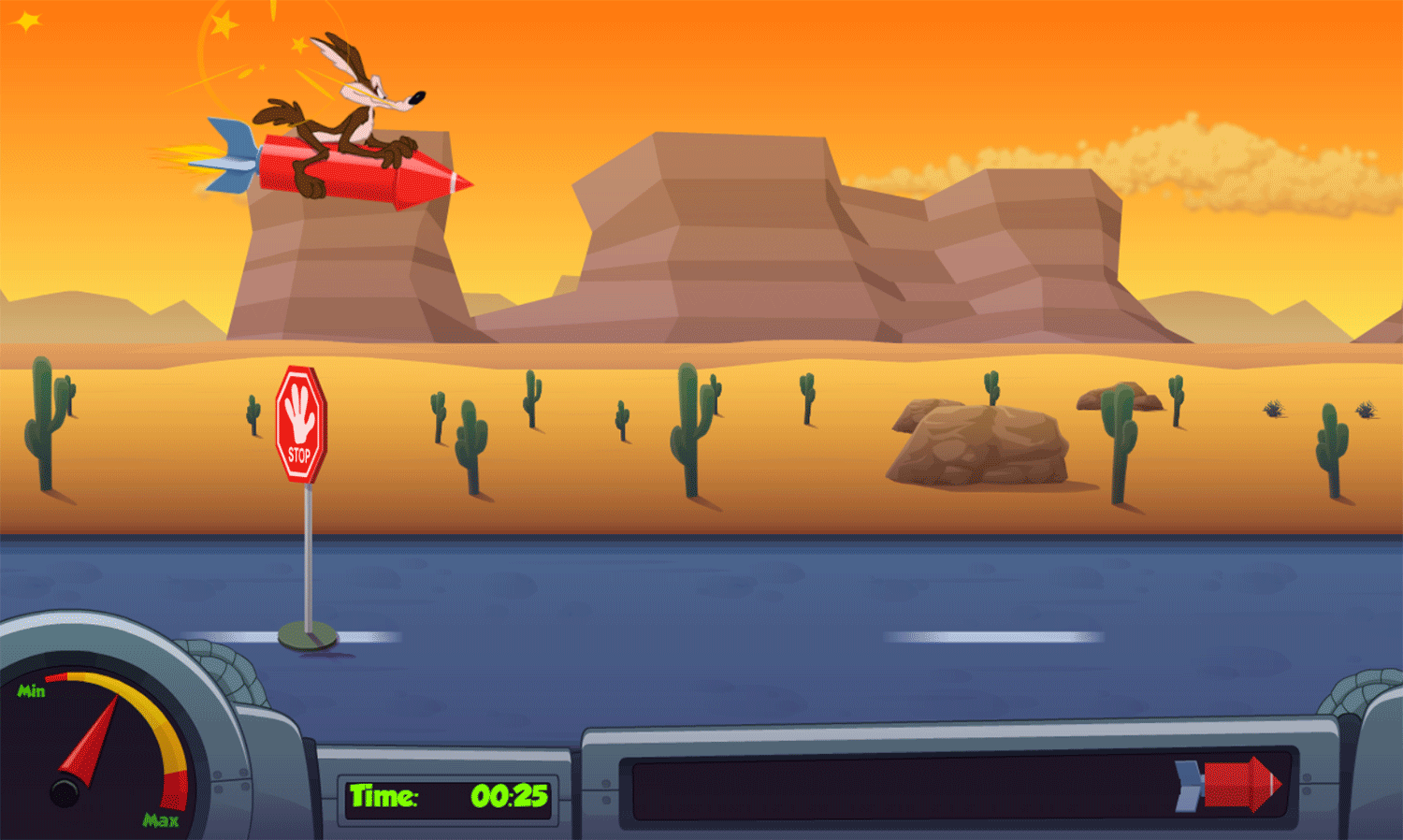 Looney Tunes Acme Rocket Dash Game Screenshot.