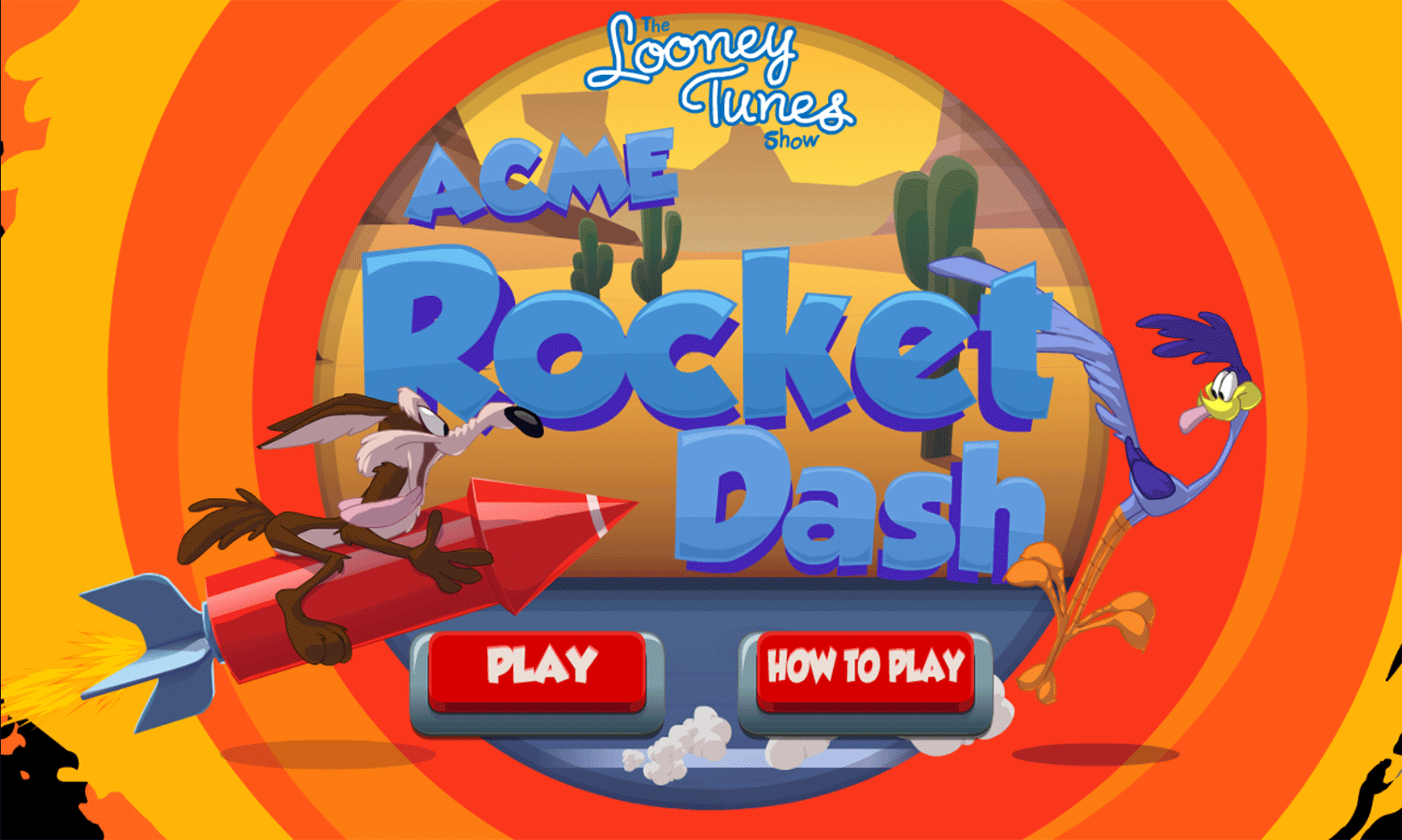 Looney Tunes Acme Rocket Dash Game Welcome Screen Screenshot.