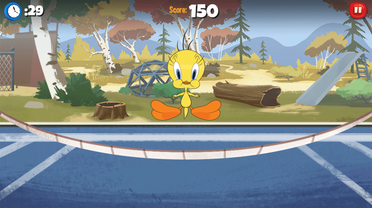 Looney Tunes Recess Tweety Jump Rope Game Screenshot.