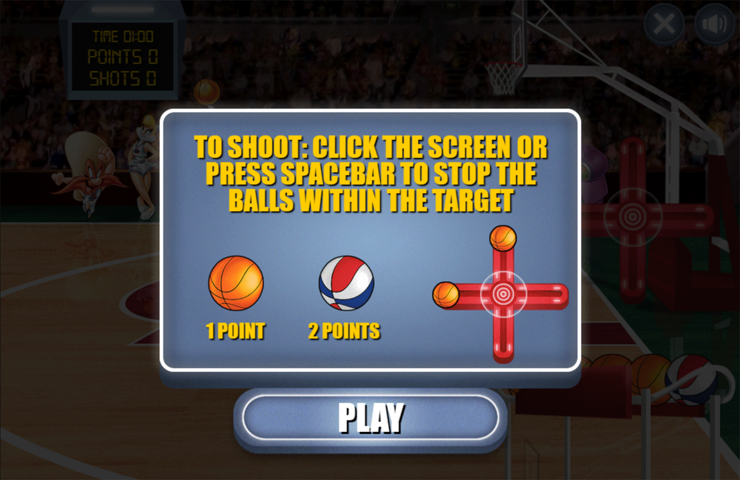 Looney Tunes Space Jam Game How To Play Screenshot.