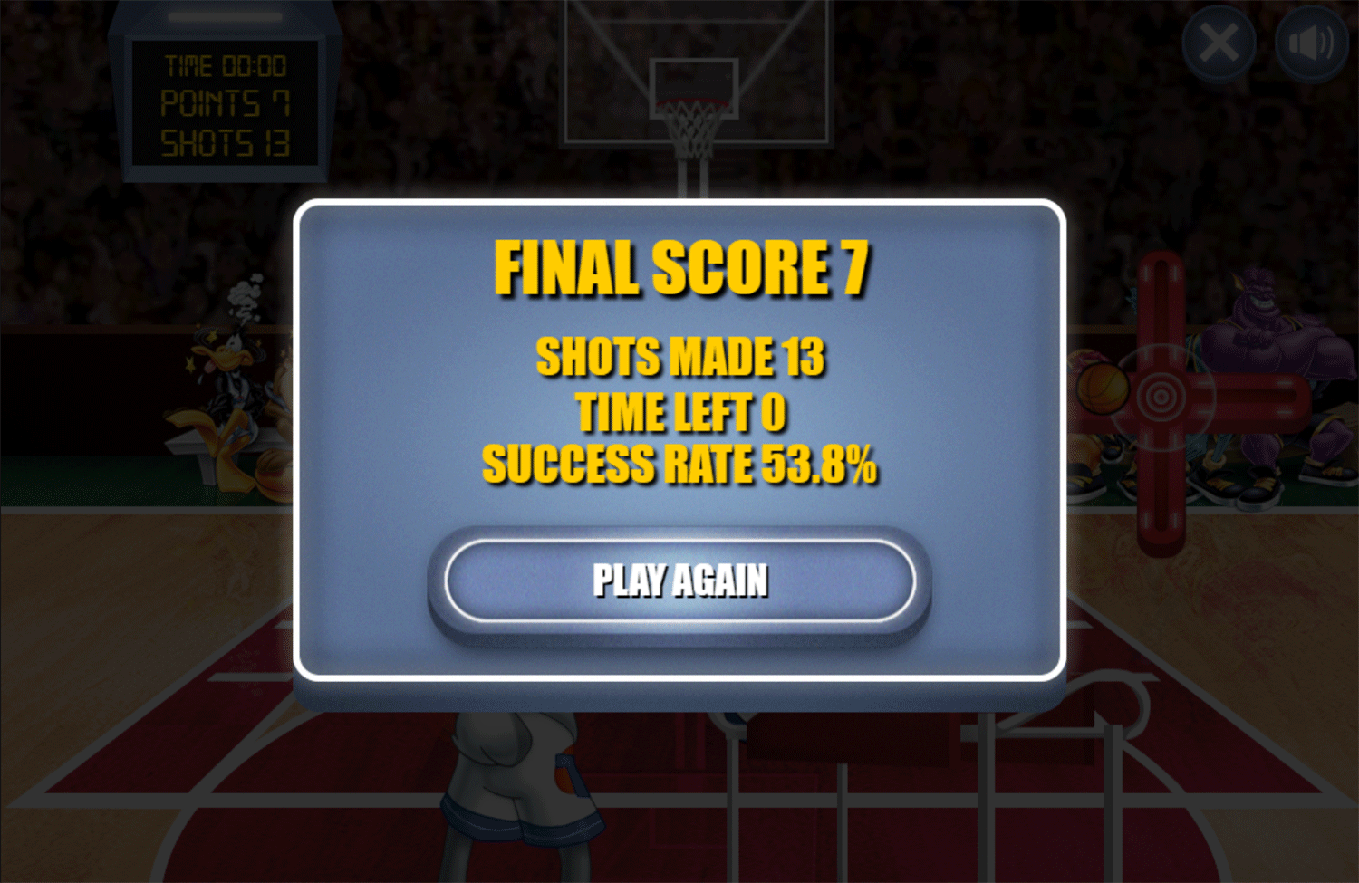 Looney Tunes Space Jam Game Score Screenshot.