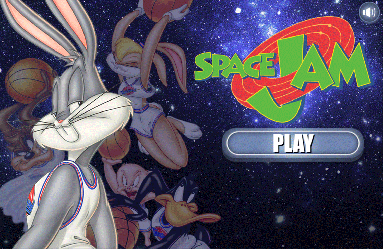 Looney Tunes Space Jam Game Welcome Screen Screenshot.