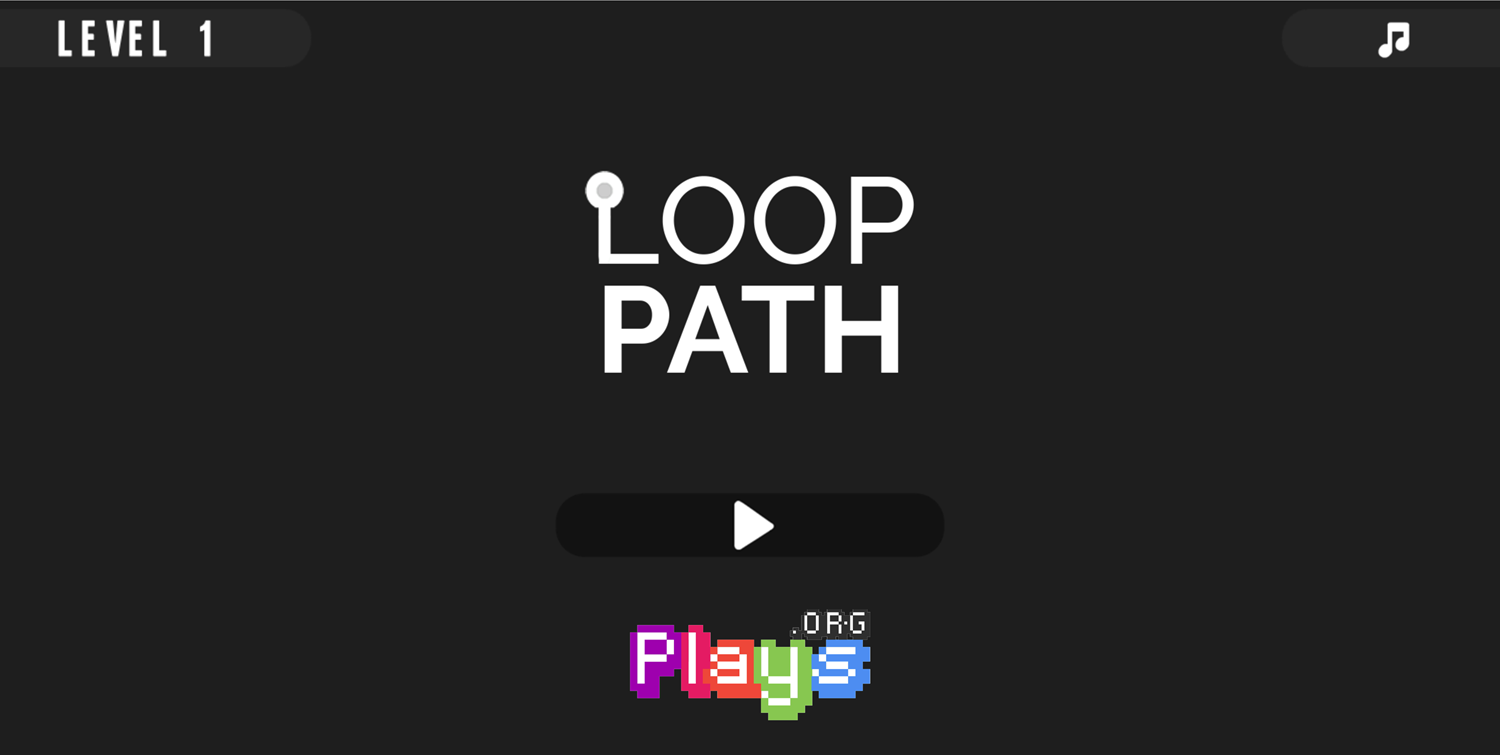 Loop Path Game Welcome Screen Screenshot.