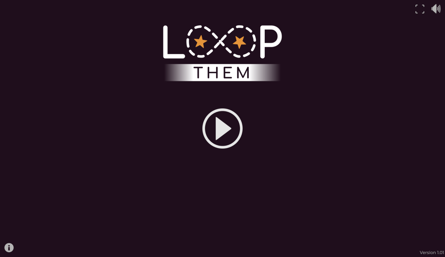 Loop Them Game Welcome Screen Screenshot.