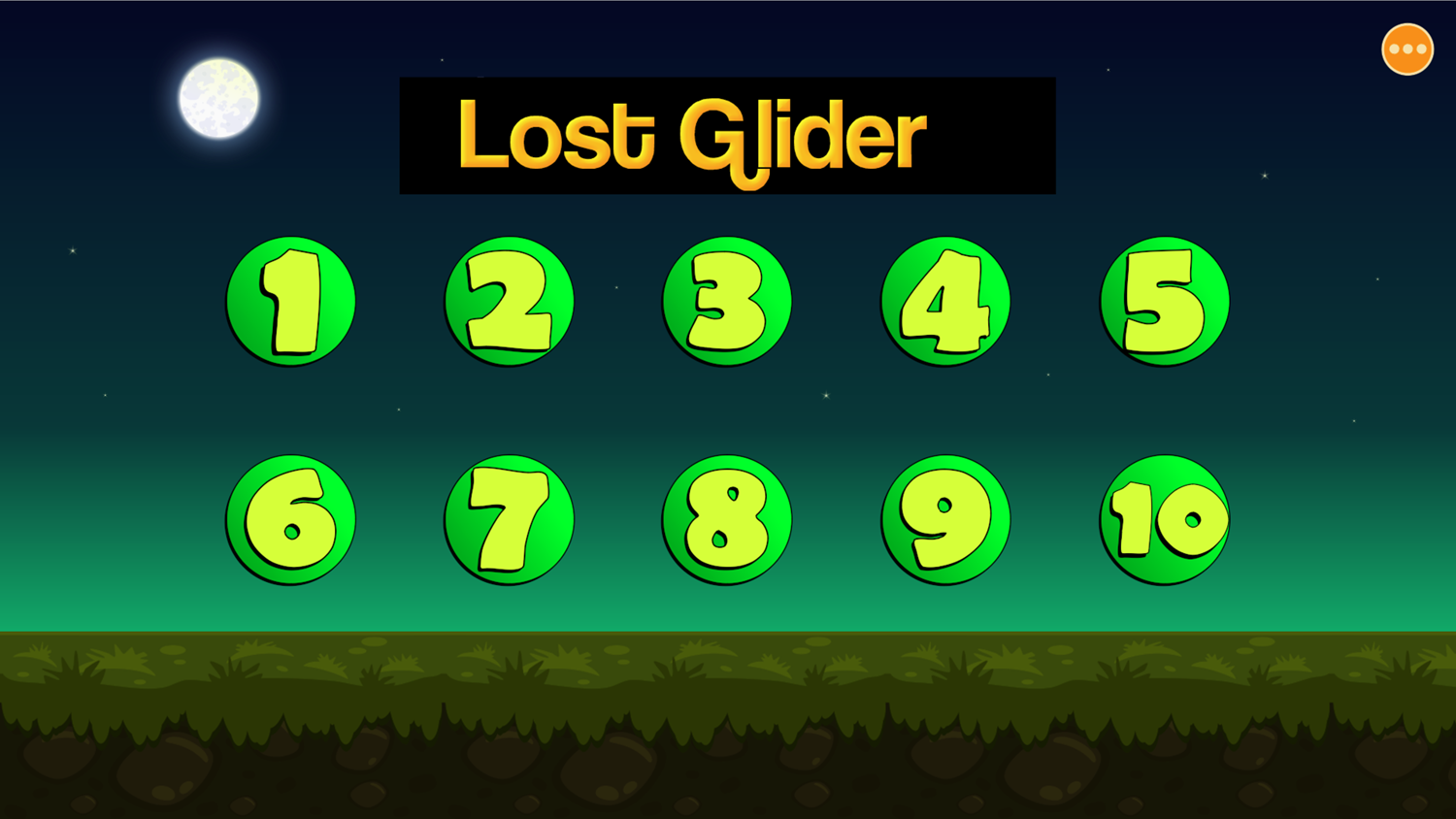 Lost Glider Game Halloween Level Select Screenshot.