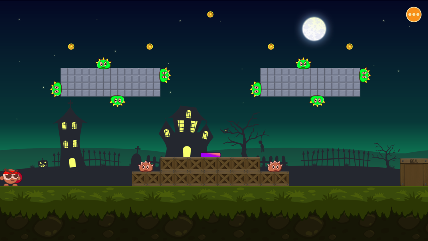 Lost Glider Game Halloween Level Screenshot.
