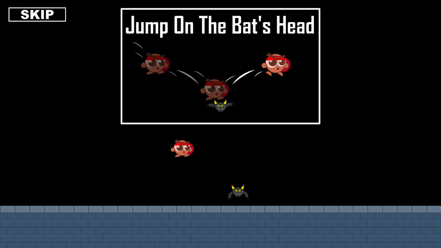 Lost Glider Game Jump On Bat Screenshot.