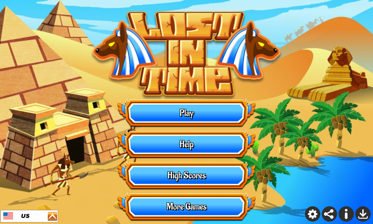 Lost in Time Game Welcome Screen Screenshot.