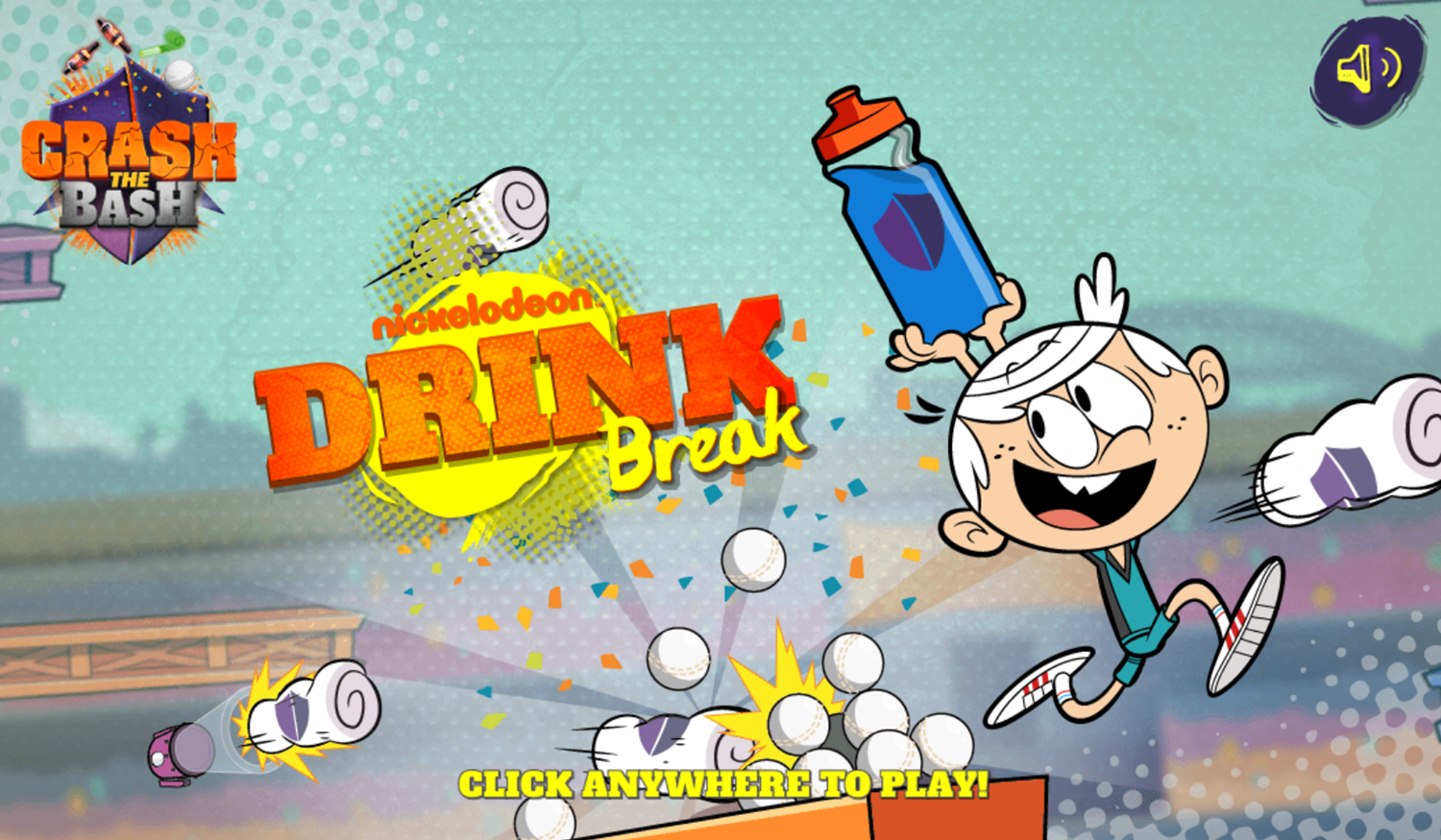 Loud House Drink Break Game Welcome Screen Screenshot.