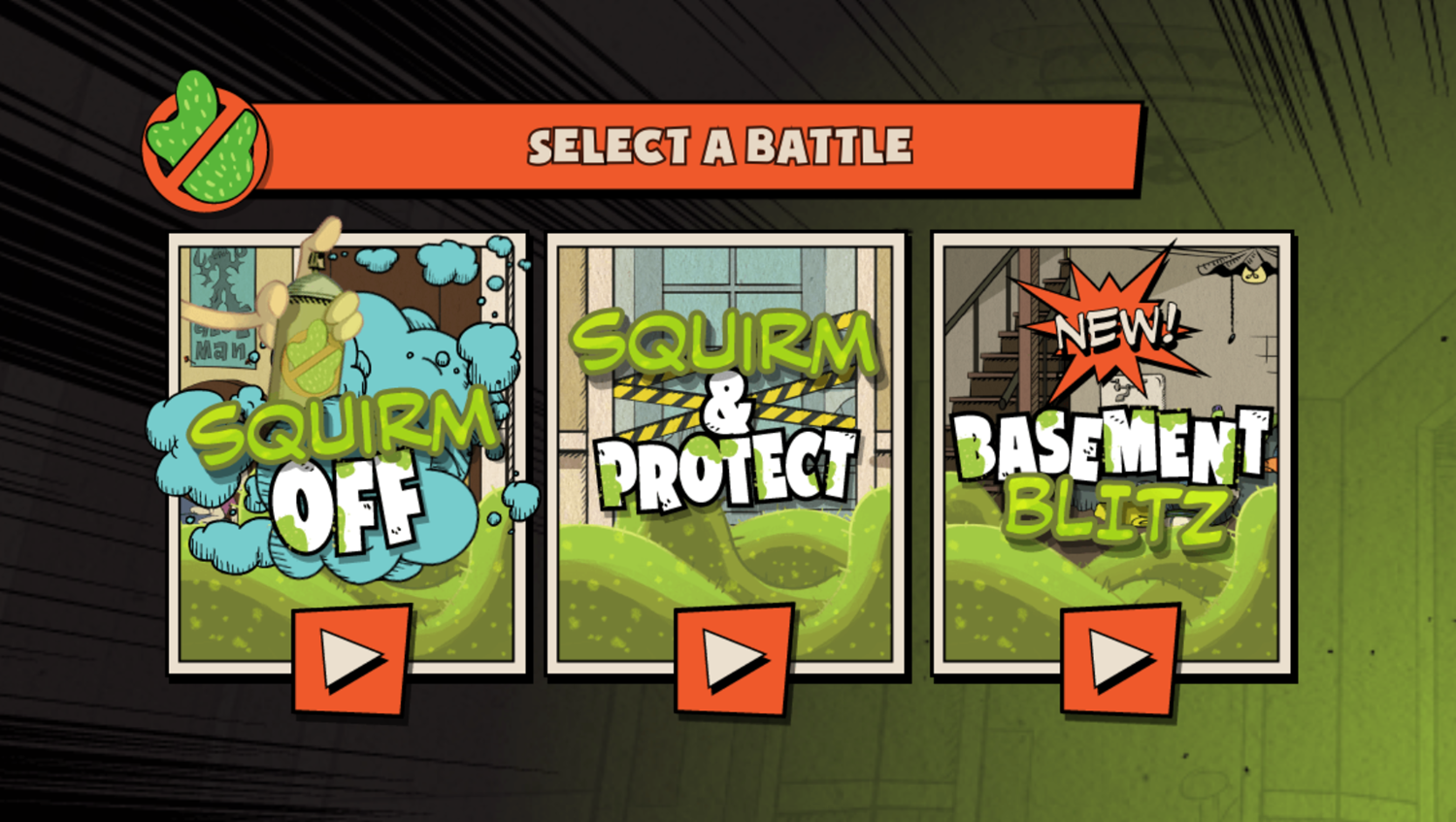 Loud House Germ Squirmish Game Select Battle Screenshot.
