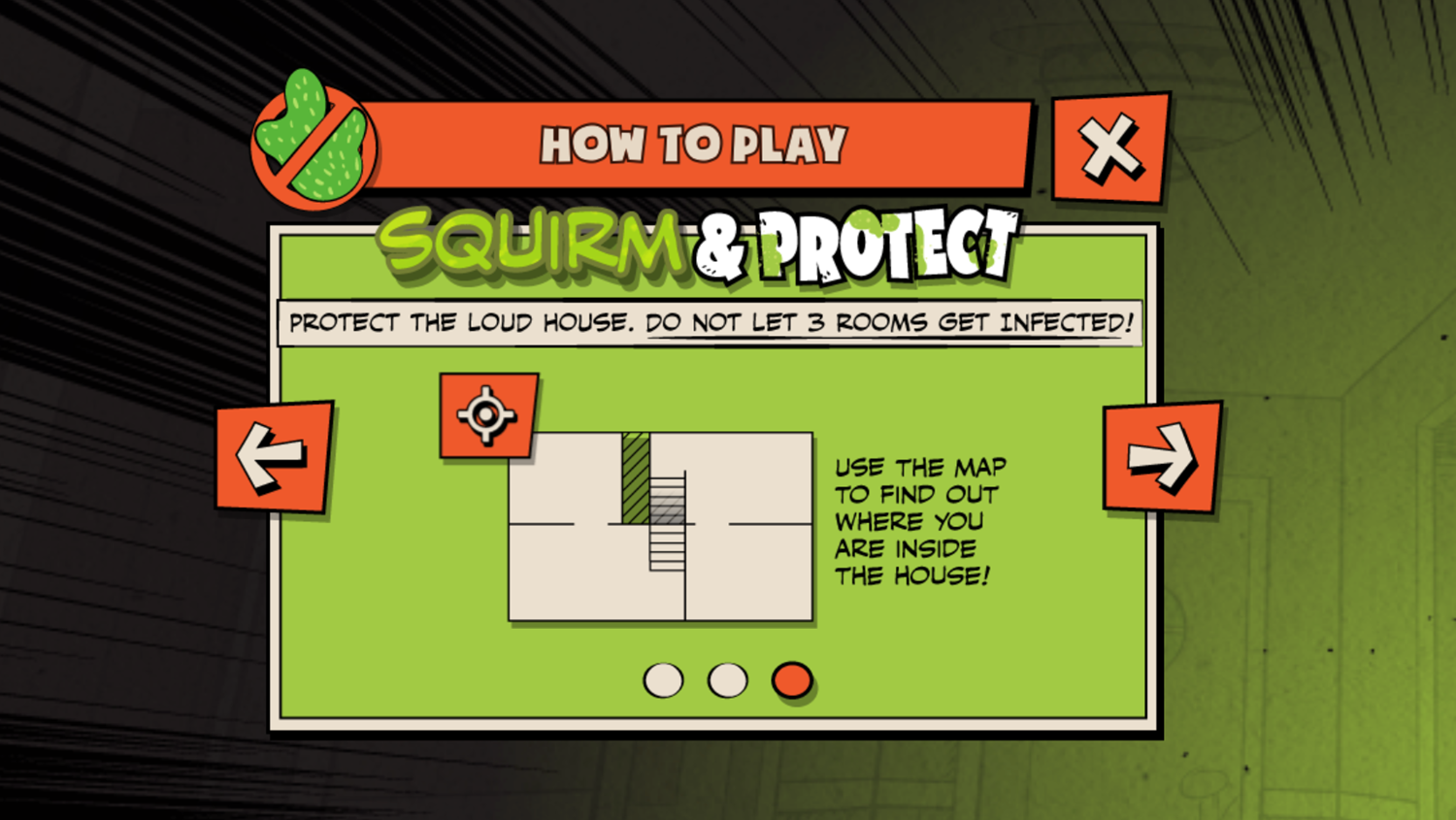 Loud House Germ Squirmish Game Squirm and Protect Play Tips Screenshot.
