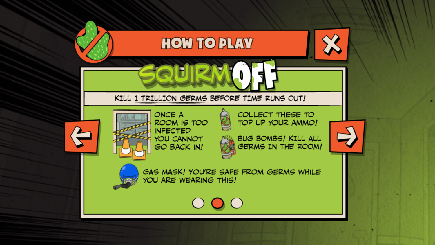 Loud House Germ Squirmish Game Squirm Off Instructions Screenshot.