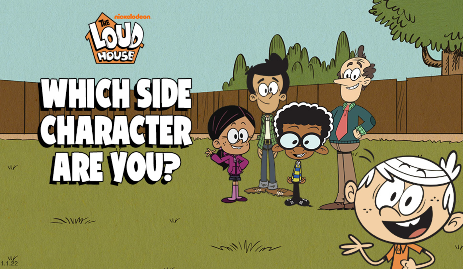 Loud House Side Characters Quiz Game Welcome Screen Screenshot.